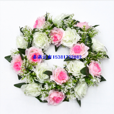 Artificial Flowers Pstic Rose with Base Garnd Wedding Party Decoration