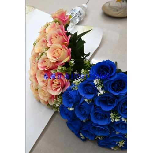 粉色系婚礼装饰仿真花束 节庆布置礼物用手捧花摆件
