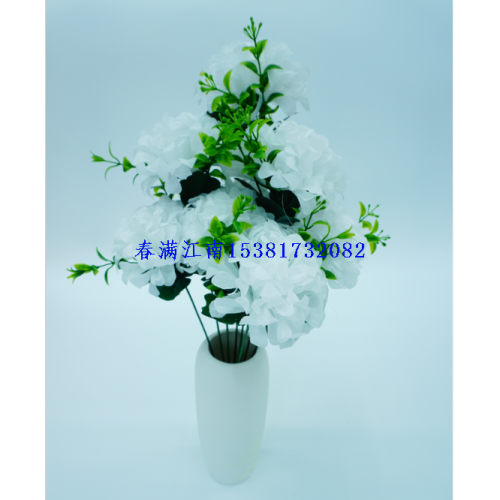 白绿系仿真插花摆件 简约风格丧礼悼念场景用 清明花