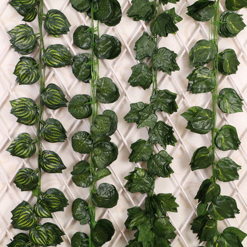 仿真红枫叶装饰藤条假花藤蔓管道花藤绿植吊顶树叶塑料葡萄叶批发