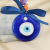 Devil's Eye Turkey Blue Eyes Keychain Natural Crystal round Beads Gemstone Pendant Beaded Alloy Steed