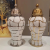 Ceramic Light Luxury Electroplating Temple Jar European Illustration Vase Crafts Decoration Hallway Soft Outfit Storage Jar