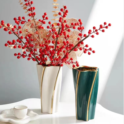 Creative Simple Ceramic Vase Hydroponic Flowers Dried Flower Arrangement Domestic Ornaments Porcelain