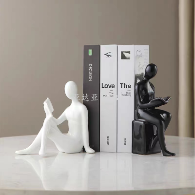 Modern Minimalist Ceramic Decoration Art Book Stand Bookend Creative Decorations Light Luxury High-End Book End