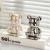 Bear Color Silver Household Ceramic Toothpick Holder Floss Cotton Swab Tube Desktop Storage Box Cans