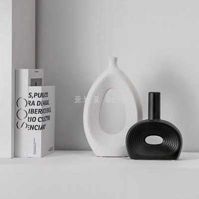 Creative Nordic Style Modern Art Ceramic Vase Decoration Crafts Model Room High-Grade Home Furnishings