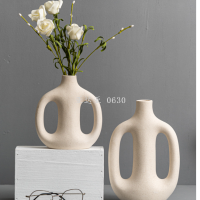 Plain Embryo Ceramic Vase Home Decoration Abstract Art Ornaments Dried Flowers and Flowerpot Decoration