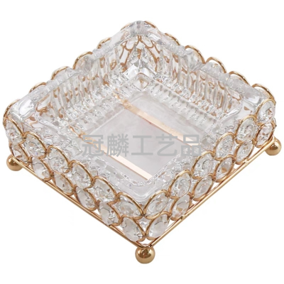 Glass Ashtray Creative Personalized Trend Crystal Ashtray Home Living Room Office Atmospheric Smoke Decorative Ashtray