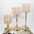 Crystal Cube Candlestick Electroplated Golden Iron Candle Cup Christmas Table Romantic Candlelight Dinner Decorative Wax Ornaments