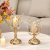 Light Luxury Gold Crystal Glass Candle Holder Simple European Glass Romantic Dining Table Candlelight Dinner Props Ornaments