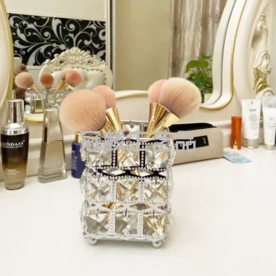 Southeast Asia Light Luxury European Crystal Pen Holder Beauty Dressing Table Finishing Storage Container Comb Eyebrow Pencil Makeup Brush Can