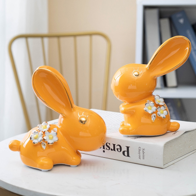 Nordic Simple Modern He Is Cute Rabbit Living Room TV Cabinet Wine Cabinet Home Decoration Crafts