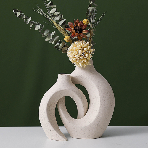 european style ceramic vase set ins style creative white simple advanced sense domestic ornaments misha flower device