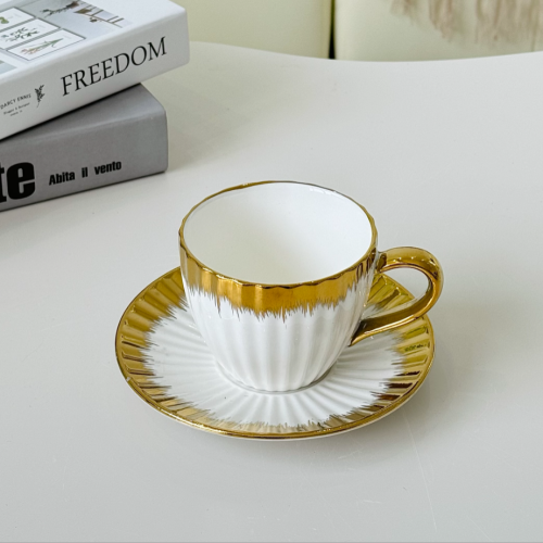 coffee cup golden ceramic cup light luxury home english afternoon tea set good-looking exquisite cup and saucer suit