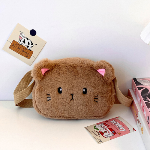 New cute cat plush bag cute cartoon crossbody bag coin walle