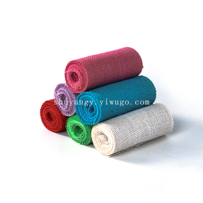 Colorful Linen Handmade DIY Personalized Fashion Flower Packaging Material Holiday Decoration Burlap Roll