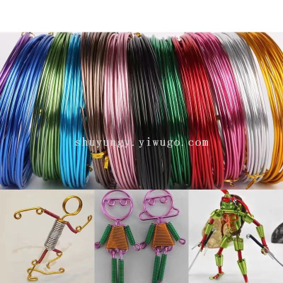 in Stock Wholesale Bicycle Handmade Diy Woven Color Aluminum Oxide Wire 0.8 ~ 2.0mm Crafts Modeling Aluminum Wire