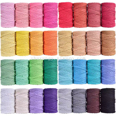 Woven Tapestry Cotton Cord 3mm Color Woven Cotton String Handmade Diy Hambroline Tag Rope