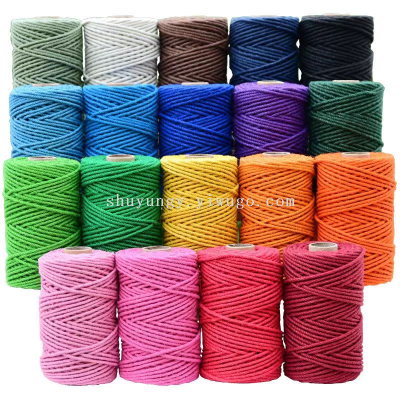 4mm Color Cotton String Diy Hand-Woven Thickness Cotton Cord Woven Tapestry Rope Rope and Tied Rope Decorative Rope