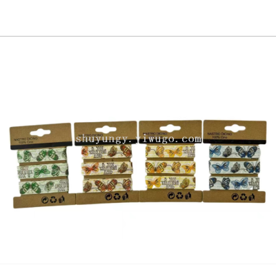 New Printed Cotton Band 1-3cm Homemade Earrings Diy Material Package Ribbon Ribbon Hair Accessories Size 4.5