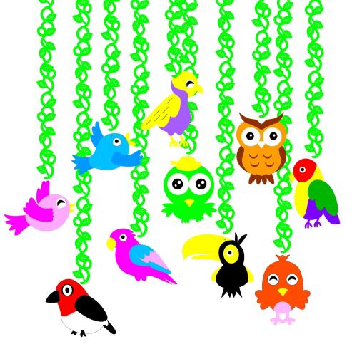 幼儿园游乐场室内环境布置装饰卡通小鸟吊饰毛毡双面小鸟卡通挂饰