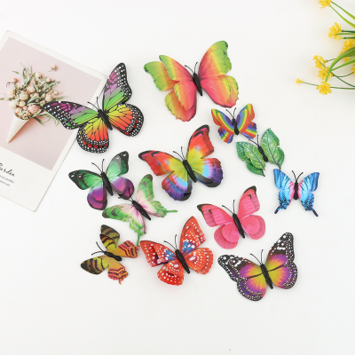 3D Double-Layer Simulation Butterfly Creative Home Living Room Background Wall Decorative Stickers Foreign Trade Wholesale Wall Stickers