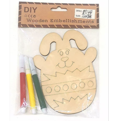 厂家直供复活节木质工艺品木质DIY动物涂色