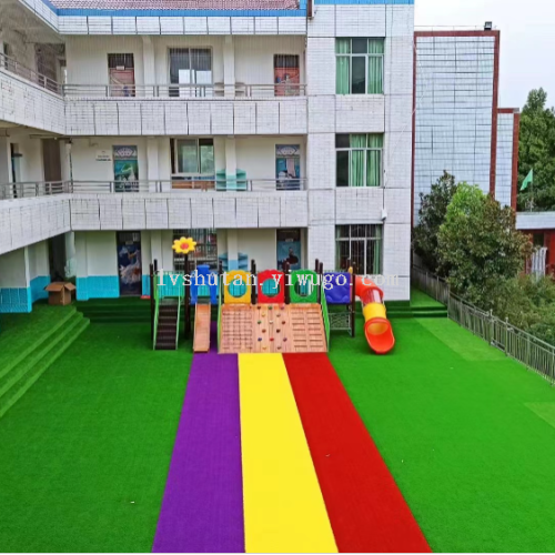 source factory artificial lawn fake grass emulational lawn enclosure lawn commercial school lawn rainbow lawn