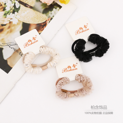 Simple Transparent Small Intestine Circle DIY Wholesale Yarn Hair Ring Hair Accessories High Elastic Hair Tie Ponytail Rubber Band Wholesale