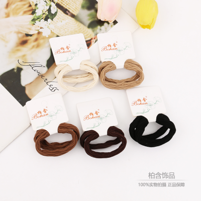 Japanese and Korean High Elastic Seamless Towel Ring Head Rope Girl's Casual Basic Style Temperament Rubber Band Hair Rope Dongdaemun Hair Accessory