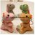 Cute Standing Little Dinosaur Short Plush Doll Children Backpack Clothes Keychain Pendant Accessories Holiday Small Gift