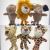 Cross-Border Forest Jungle Animal Pendant Cartoon Doll Plush Toy Backpack Car Keychain Doll Wholesale