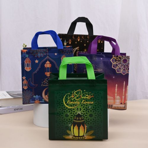 无纺布袋月亮节印花防水袋子时尚简约手提袋生日礼品袋购物包装袋