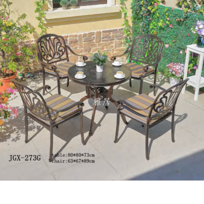 Outdoor Desk-Chair Courtyard Large Leisure Long Table Waterproof and Sun Protection Cast Aluminum Villa Garden Outdoor 