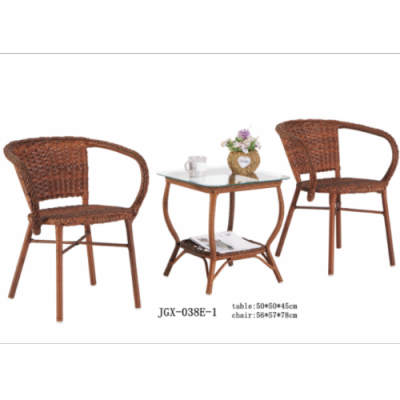Balcony Rattan Chair Rattan Three-Piece Set Combination Indoor Courtyard Furniture Leisure Pastoral Table and Chair