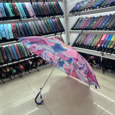 Factory Direct Supply for Boys and Girls New Umbrella Cartoon Children's Umbrella Automatic Children's Umbrella Long Handle Umbrella Advertising Umbrella
