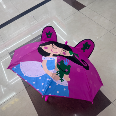 Factory Direct Sales Kids New Umbrella Creative Cartoon Children's Umbrella Automatic Children's Umbrella Ear Umbrella Long Handle Umbrella