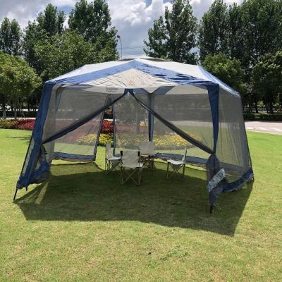 Five-Pointed Star with Mesh Canopy Outdoor Manual Construction 5-8 People's Tent Multi-Person Sunshade Camping Fishing Boarding
