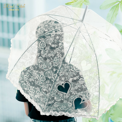Hf005a Transparent Princess Umbrella Apollo Arch Umbrella Wholesale Lace Umbrella Transparent Umbrella