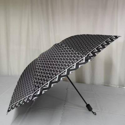 Factory Wholesale Umbrella Ten-Bone Folding Double plus-Sized Vintage Stripe Umbrella Sunny and Rainy Dual-Use Vinyl Sun Protective Sunshade Umbrella