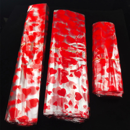 红心袋金条元宝袋透明加厚印花opp礼品袋现货爱心塑料袋桃型袋