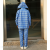 CHUNYAN creative new products adult rainwear striped plaid raincoat fashion waterproof suit PVC split raincoat 