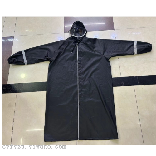 factory direct sales polyester black long hiking raincoat mountain climbing biking daily waterproof raincoat wholesale