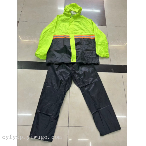 factory wholesale warning split reflective raincoat suit fluorescent green sanitation labor protection duty raincoat