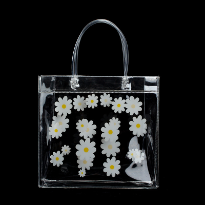 Little Daisy Transparent Handbag Hot Pressing Three-Dimensional PVC Hand-Holding Gift Bag Plastic Gift Bag Shopping Bag