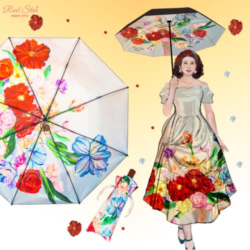 3225 flower cluster umbrella yuanbao bag sunny and rainy 2 umbrella triple folding umbrella wholesale
