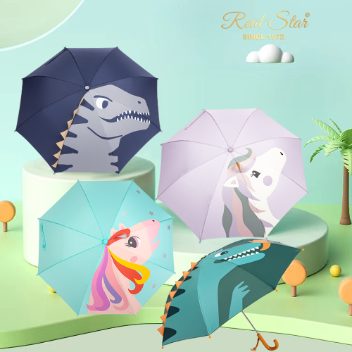 Rst0059 Unicorn Umbrella Little Dinosaur Creative Small Umbrella Safe Push-Pull Small Umbrella Baby Umbrella