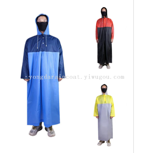 yiwu factory direct sales eva color matching adult pullover rainproof raincoat