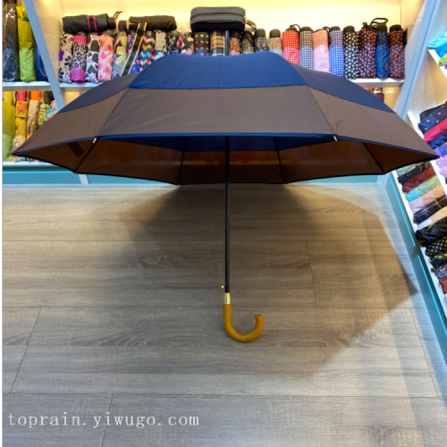 artificial wood handle plain umbrella edge plain umbrella unisex gift umbrella foreign trade customized umbrella oversized umbrella surface