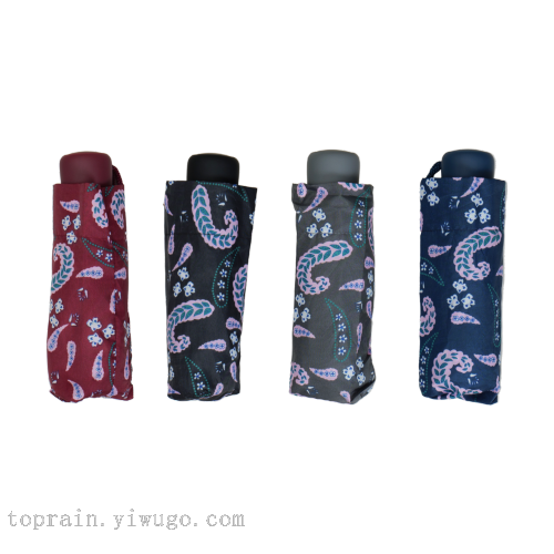 五折伞半自动树叶花纹男女通用外贸伞